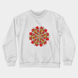 Red Poppy Mandala Crewneck Sweatshirt